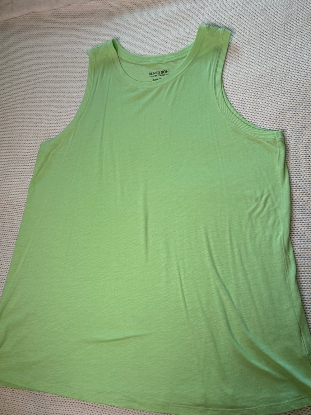 torrid Light Green Slub Jersey Sleeveless Tank Top 1X